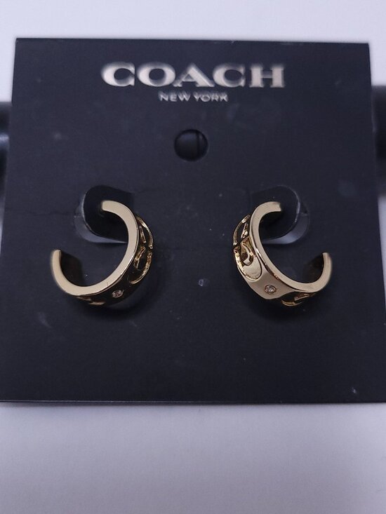Coach Jewelry - Gold Tone Cuff Coach Earrings